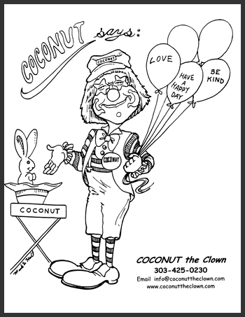 Print a Coconut The Clown Coloring Sheet